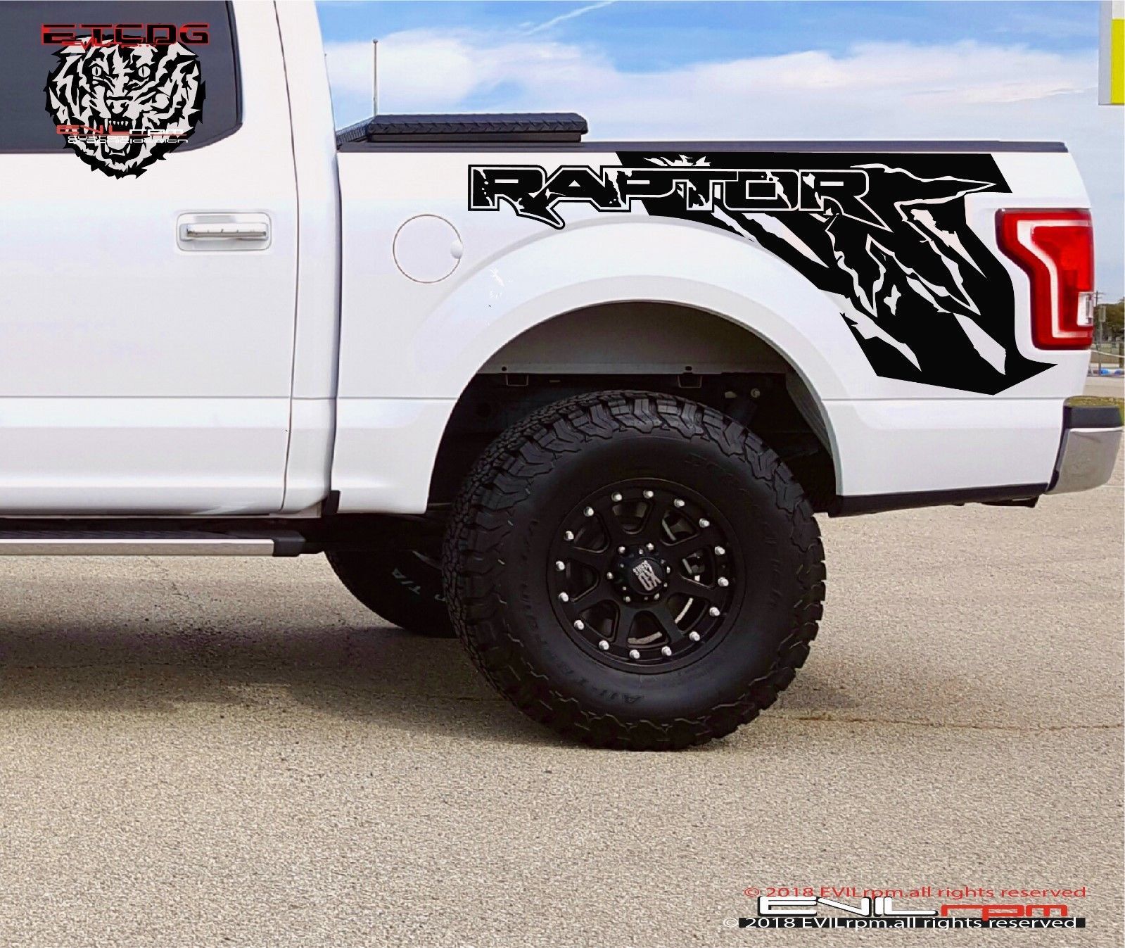 Side truck bed box graphic vinyl Decal Sticker Kit set for fit Ford ...