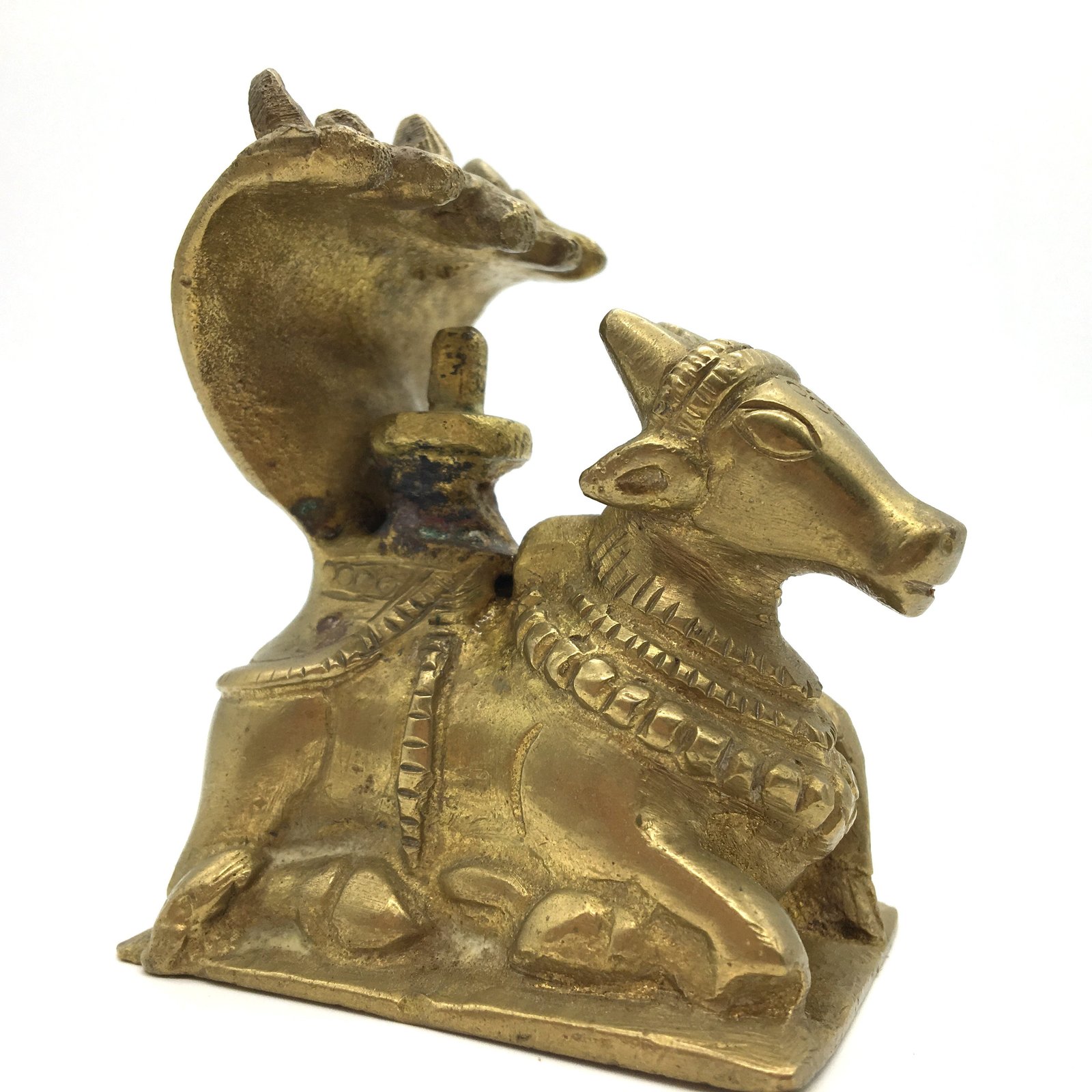 Antique Traditional Naga Nandi Lingam Yoni Brass Vintage Nandi Statue ...