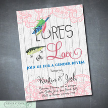 Fishing Themed Gender Reveal Invitation/Digital File/DIY/Printable/Lures or Lace - $14.95