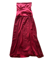 Full Length Strapless Burgundy Bridesmaid Dress Sz 14 Prom Irma's Original CA image 1