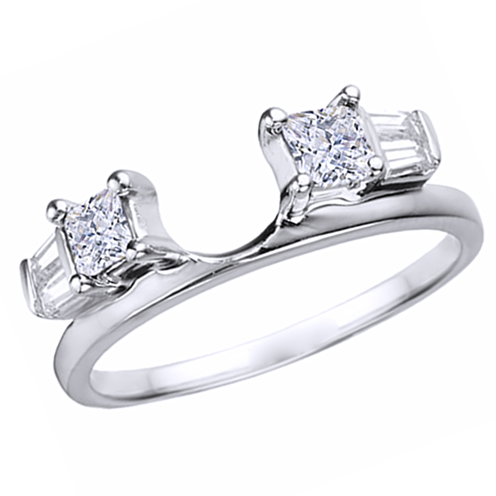 0.68 Ct D/VVS1 Traditional Style Ring Wrap Enhancer In 14K White Gold