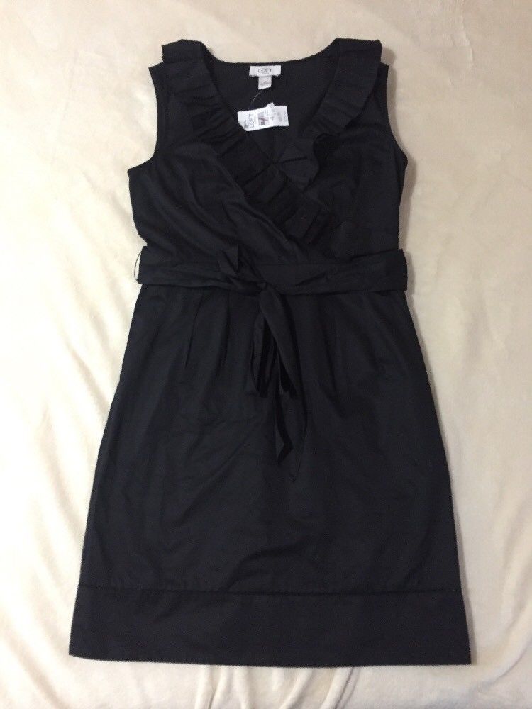 loft black ruffle dress