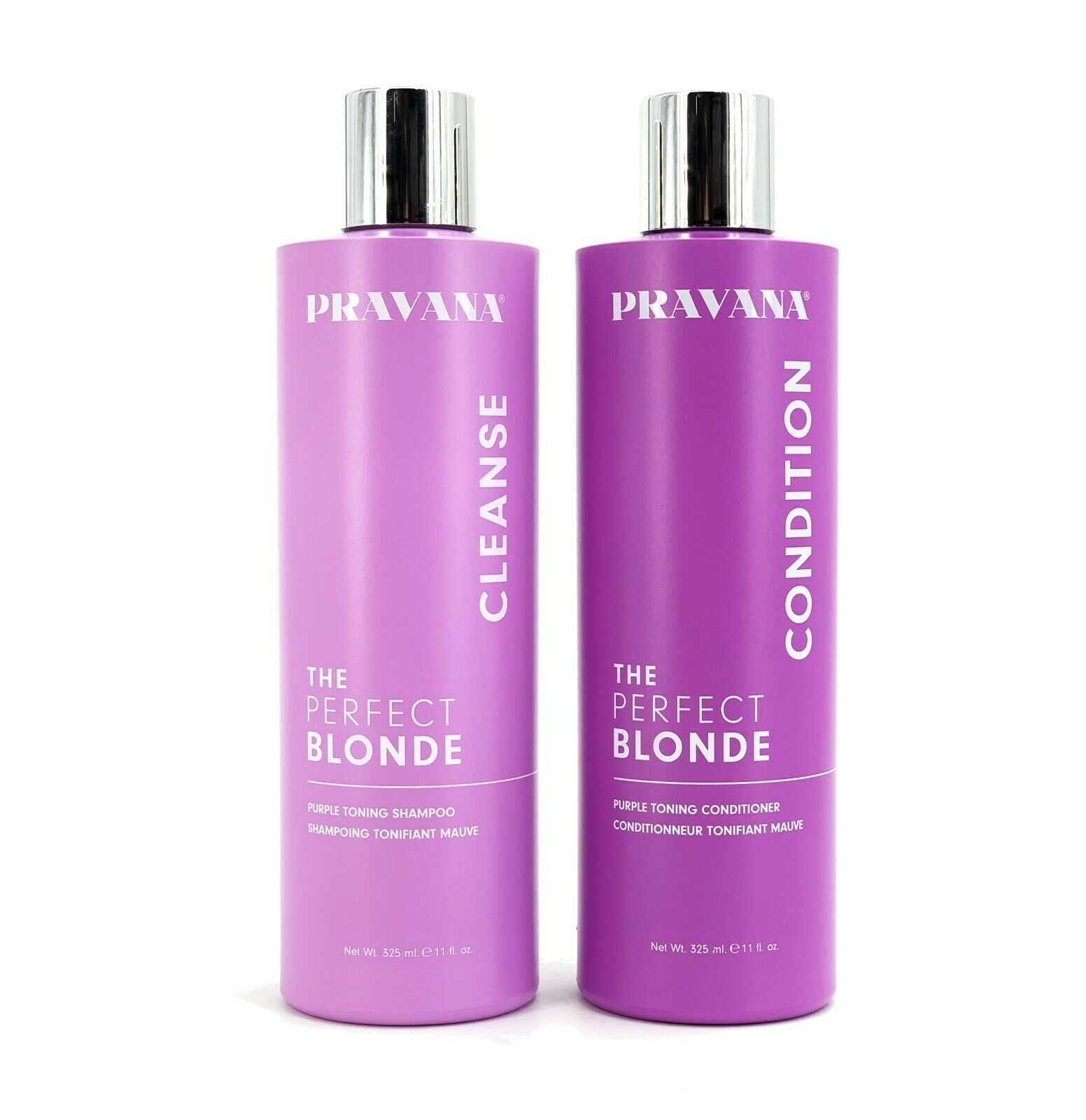 Pravana Perfect Blonde Purple Toning Shampoo Conditioner DUO 11oz NEW     57 