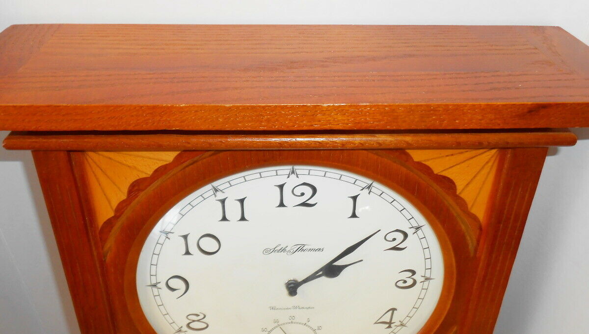 Wall Clock Seth Thomas Westminster Whittington Chiming Battery Operated