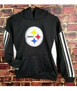 NFL Team Apparel Pittsburgh Steelers Embroidered Black Hoodie Youth Larg... - $18.49