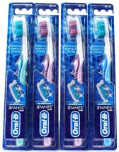 4 Oral-B 3D White Vivid Soft Head Toothbrushes with Polishing Cups Random Colors