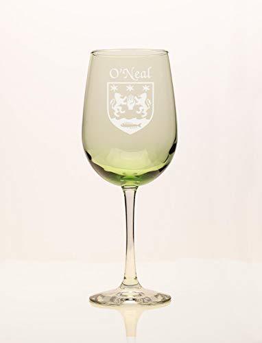 O'Neal Irish Coat of Arms Green Wine Glass