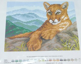 Collection D&#39;Art Cougar in Mountains Stamped Cross Stitch Kit Lion - $24.70