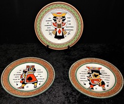 3 Wedgwood Augustus Jansson Playing Card Plates Queen Diamond King Clubs Spades - $150.00