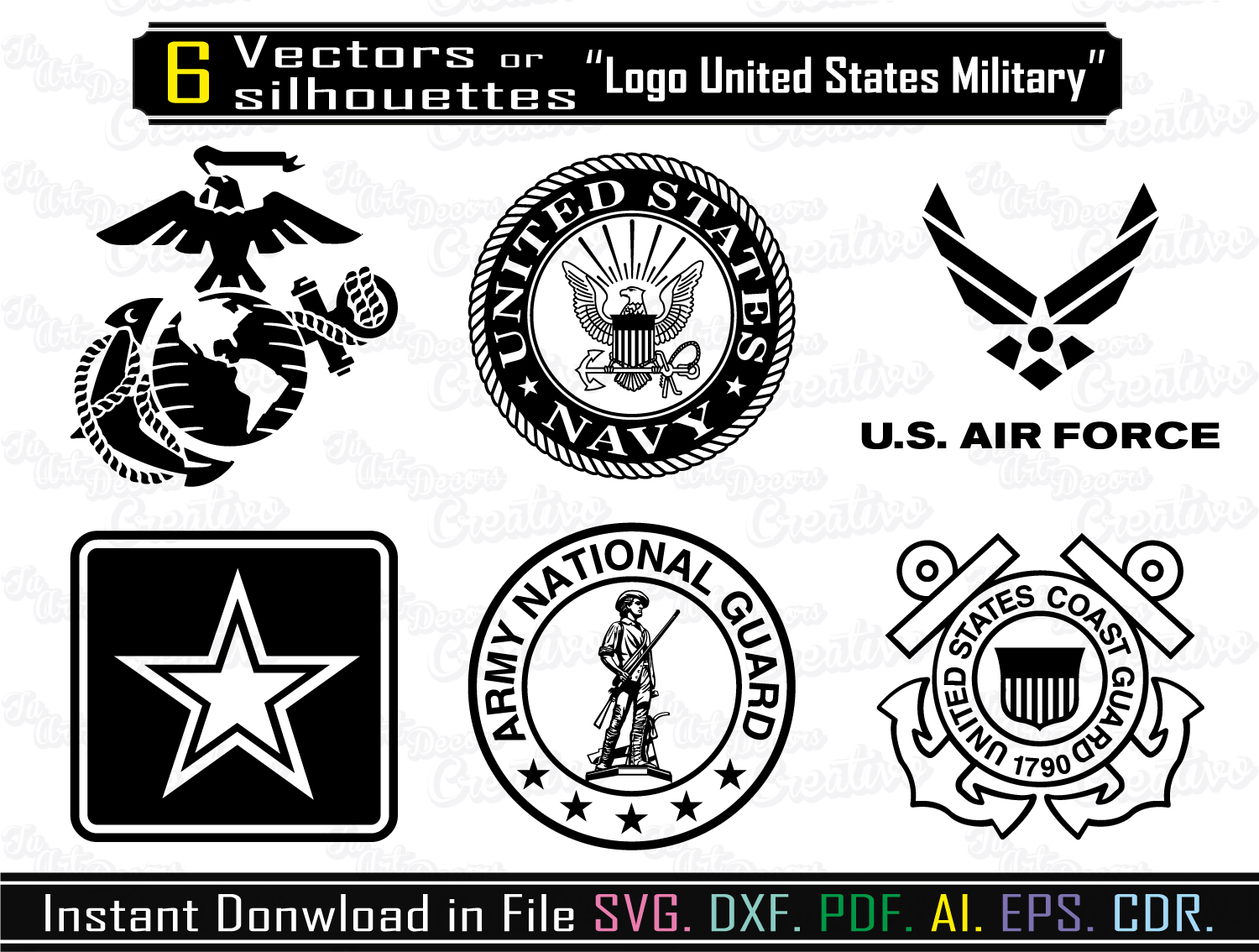 Logos Armed Force Svg Naval Guard Svg File Dxf Vector Marine Corps ...