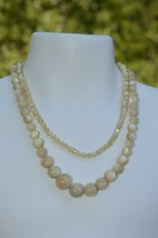 NICE Vintage Swirl Marbled Graduated Beaded Necklace 32''inches long 4mm to 14mm - $37.36