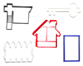 Housewarming New Home Real Estate Realtor Set Of 5 Cookie Cutters USA PR... - $9.99