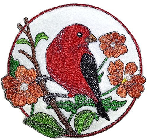 Nature Weaved in Threads, Amazing Birds Kingdom [Scarlet Tanager and Cosmos Circ