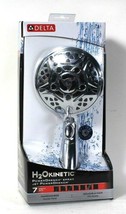 1 Count Delta H2O Kinetic PowerDrench 7 Spray Jets Chrome Finish Handshower