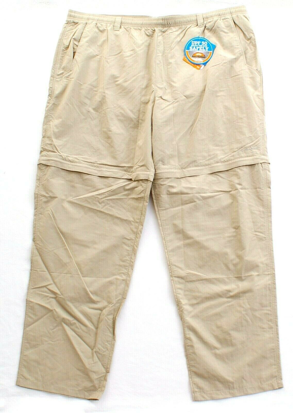 Columbia PFG Khaki Backcast Convertible Fishing Pants Shorts Men's NWT