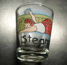 Thistle Products Shot Glass &quot;Steamin&quot; Scotsman Floored in Tartan Kilt - $6.99