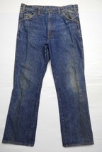 Vintage Ely Cattleman Men&#39;s thick Denim Blue Jeans Straight Leg 36x31 wo... - $18.69