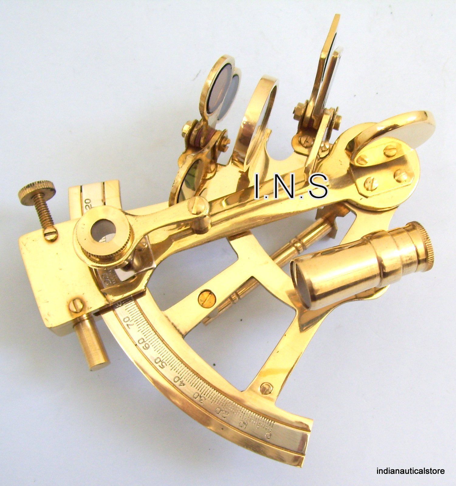 Vintage Ship Brass Sextant Astrolabe Maritime Nautical Navy Marine
