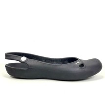Crocs Olivia Womens Black Rubber Slingback Comfort Sandals w Rhinestone Size 10 - $29.99