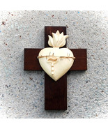 Wooden Wall Cross Sacred Heart of Jesus,Religious Catholic Christian Gif... - $34.95