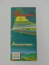 1957 PANAGRA Airlines Airplane Route Map brochure, travel, VINTAGE - $24.75