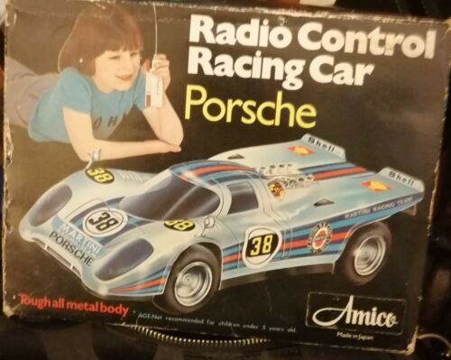 Radio Control Racing CarVintage Porsche 917 Martini  Nikko Amico toy+box RARE! - $53.35
