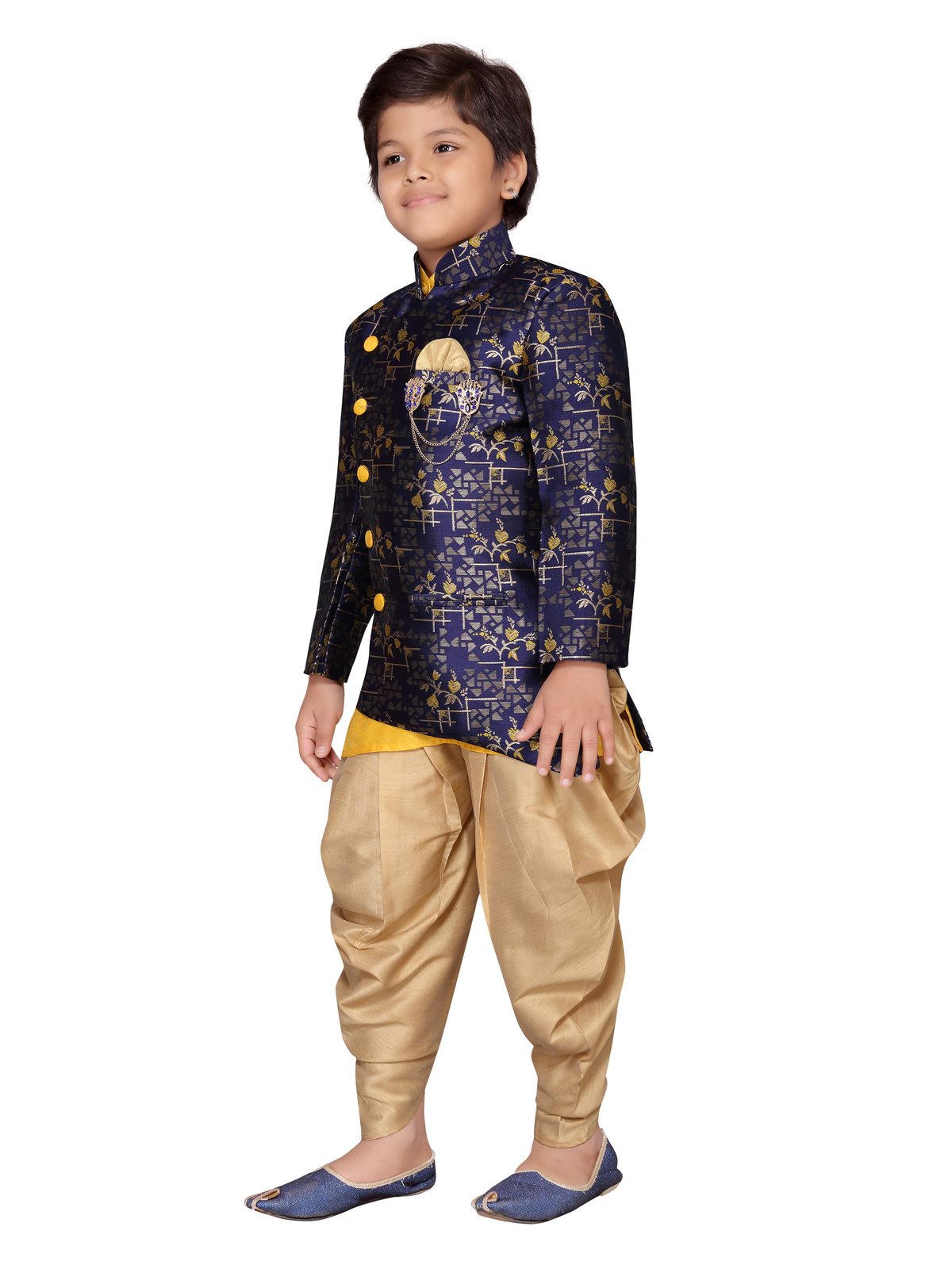 Kids Indian Bollywood Style Party Wear Jacquard Blend Jodhpuri Sherwani ...