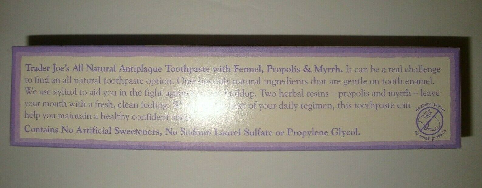 Trader Joe's Antiplaque Toothpaste w/Fennel, Propolis & Myrrh 6 oz Each