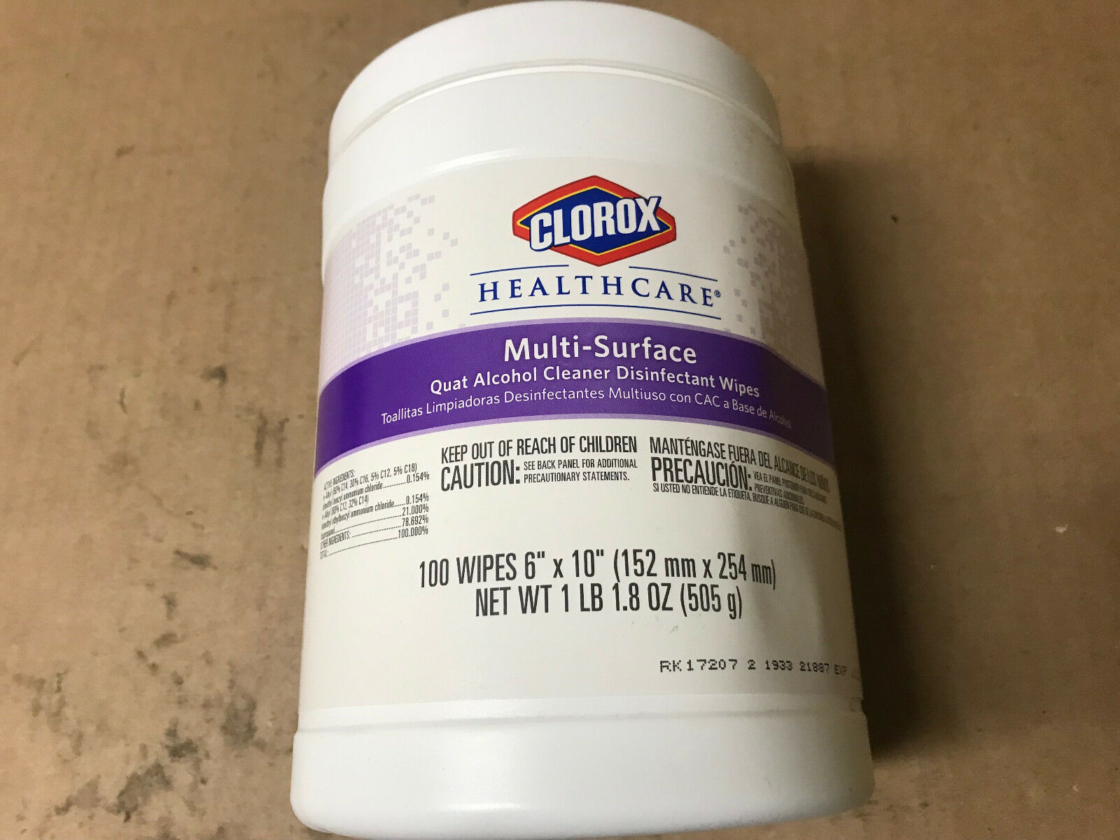 Clorox Healthcare MultiSurface Quat Alcohol Cleaner Disinfectant 100