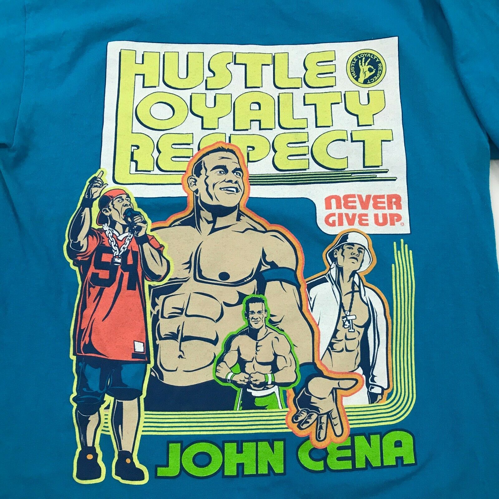 Wwe Wrestling Shirt John Cena Blue Tee Two Sided Hustle Loyalty Respect Graphic T Shirts