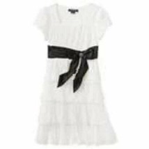 Girls Dress Party Fancy Holiday White My Michelle Crinkled Short Sleeve ... - $34.65