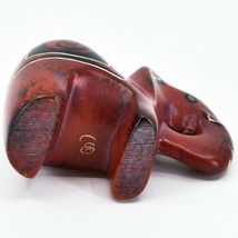 Crafts Caravan Hand Carved Red & Black Soapstone Elephant Figurine Made in Kenya image 5
