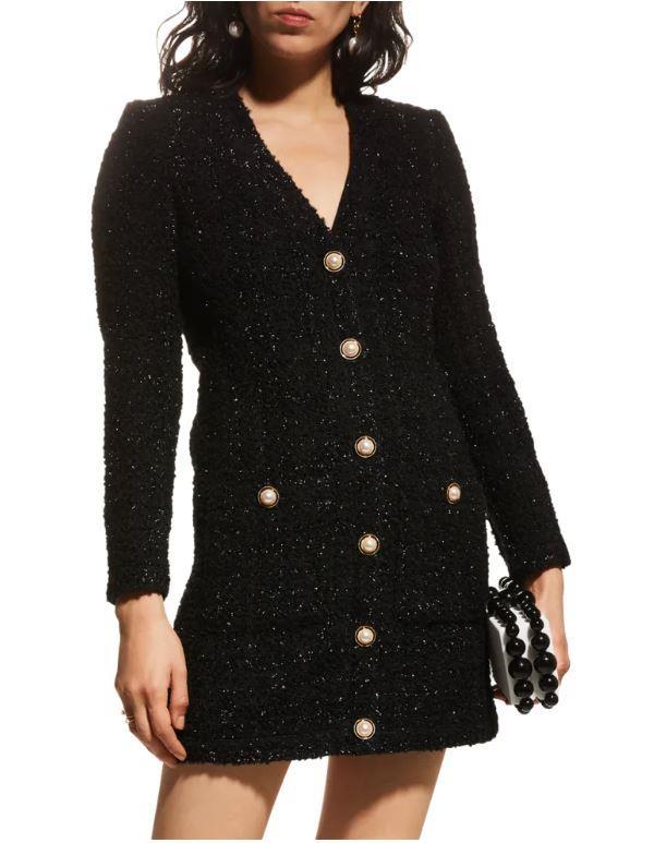 2022 NEW Authentic Veronica Beard Kenai Sparkly Button-Front Blazer Dress $698