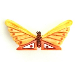 VTG Contempra Butterfly Status Brooch Pin Fashion Jewelry Oranage Red Wh... - $13.00
