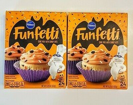 Pillsbury Funfetti CAKE MIX Candy Bits 2 Box LOT 48 Halloween Cupcakes e... - $9.81