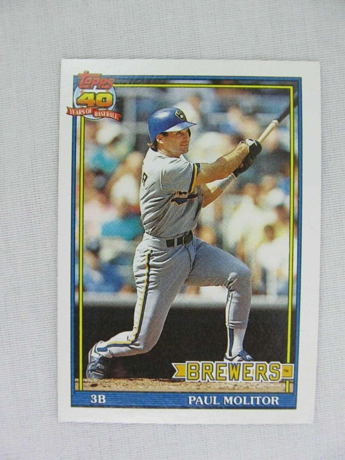 Paul Molitor Milwaukee Brewers 1991 Topps Baseball Card 95 - Baseball Cards