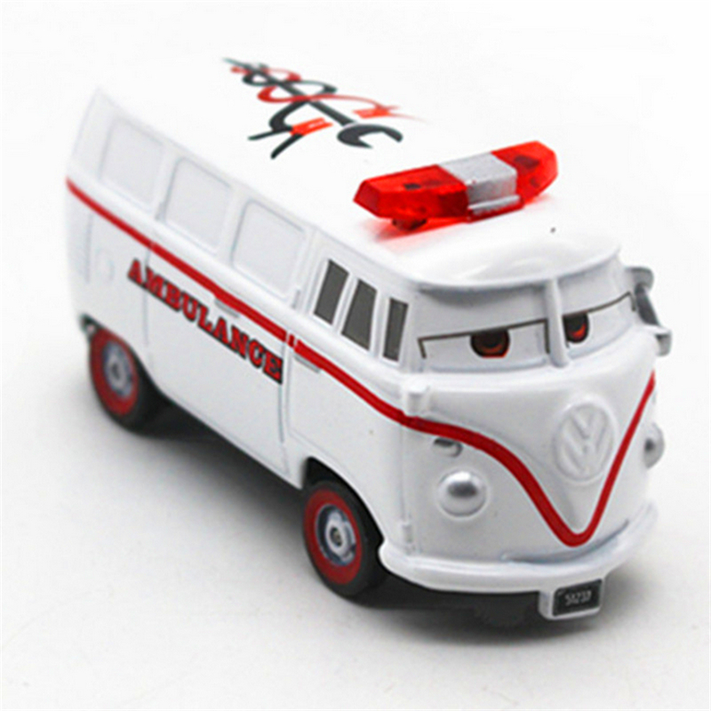 Disney Pixar Cars White Fillmore Ambulance Metal Alloy Cartoon Movie