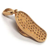 18K ROSE, PINK GOLD FLIP FLOPS SHOE CHARM PENDANT WITH ZIRCONIA MADE IN ITALY image 3