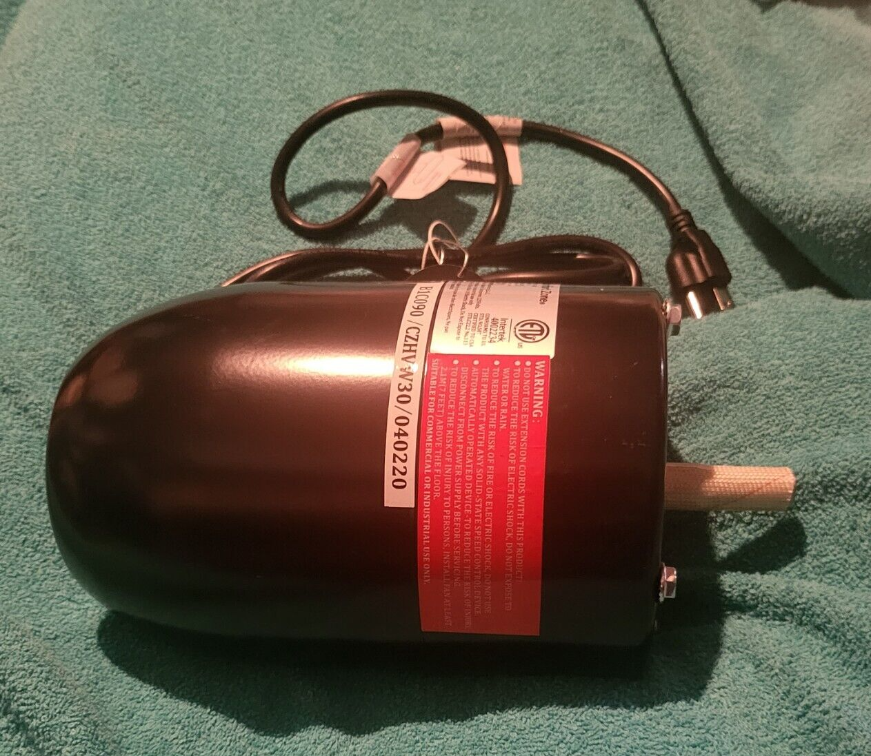 INTERTEK 4002234 FAN MOTOR 30'' WALL FAN 120V 60HZ 230W (CZHVW30, B1C090, 040220 Portable Fans