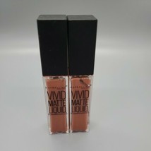 2 Maybelline Vivid Matte Liquid Lip Gloss Tubes #5 Nude Thrill Pink - $7.84