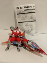 2001 Bandai Power Rangers Figure & Toy Vehicle Red Strata Cycle Airplane - $18.99