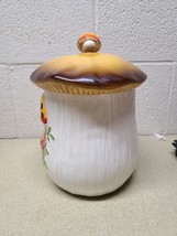 Sears Roebuck Merry Mushroom Ceramic Canister Jar 10" Vintage - READ DESCRIPTION image 2