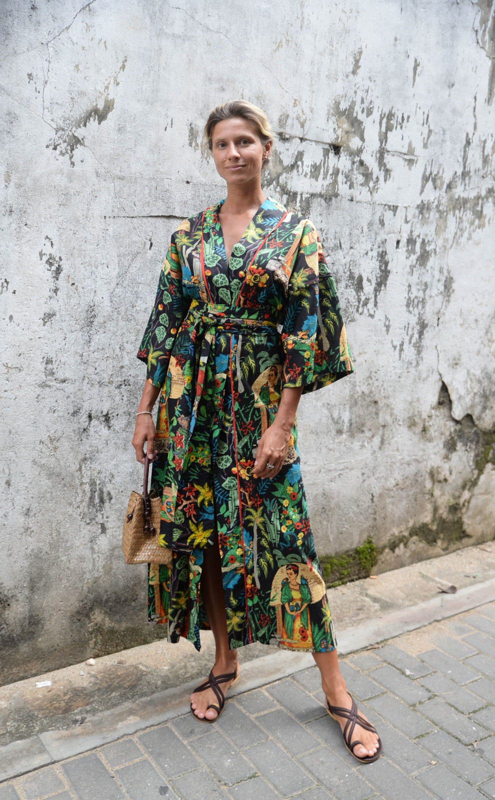 Frida Kahlo inspired cotton Kimono robe - Bridesmaid robe ...