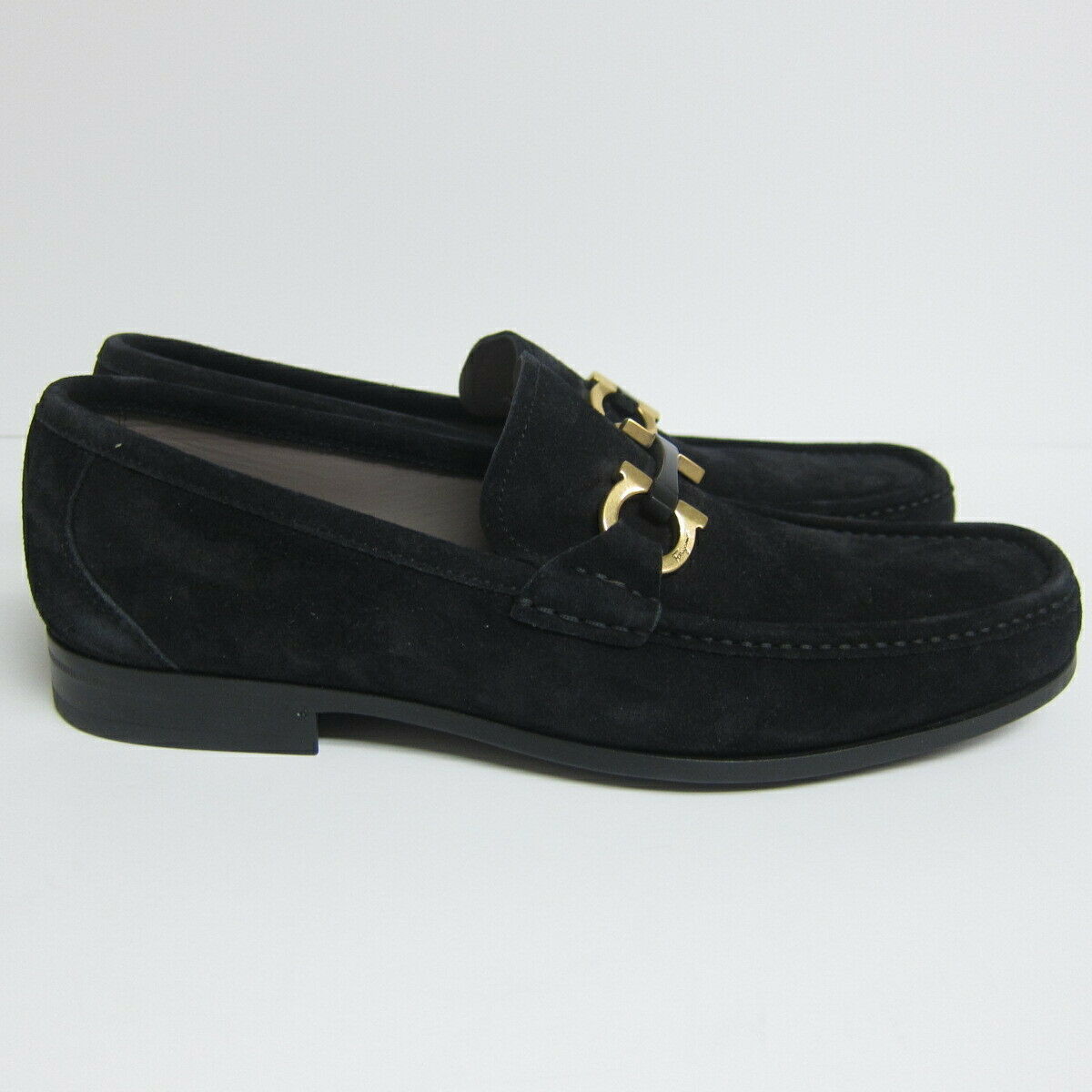 P-1069223 New Salvatore Ferragamo Grandioso Black Suede Loafers Size US ...