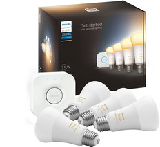 Philips Hue White Ambiance A19 LED Smart Light Bulb Starter Kit - 4 Pack - $166.27