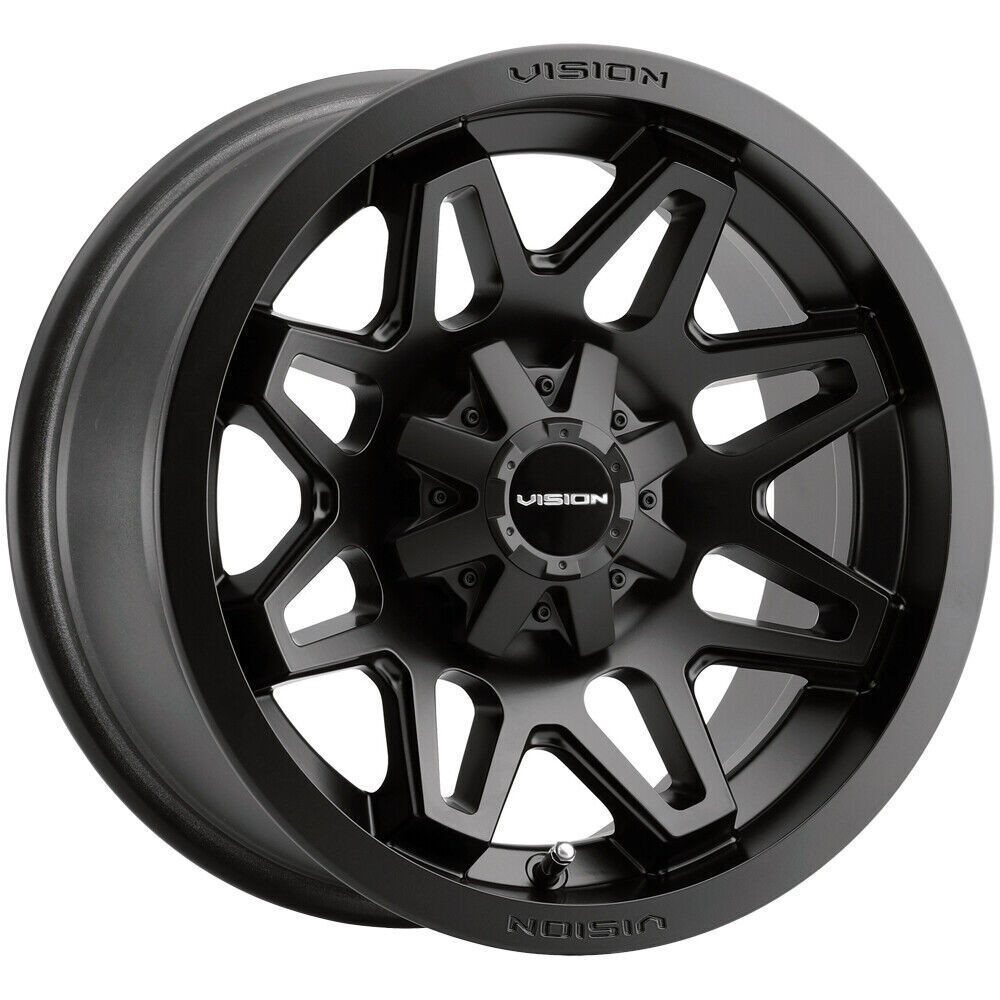 14x8 Vision ATV 416 Se7En ATV 4x136 -10.2 Matte Black Wheels Rims Set(4 ...