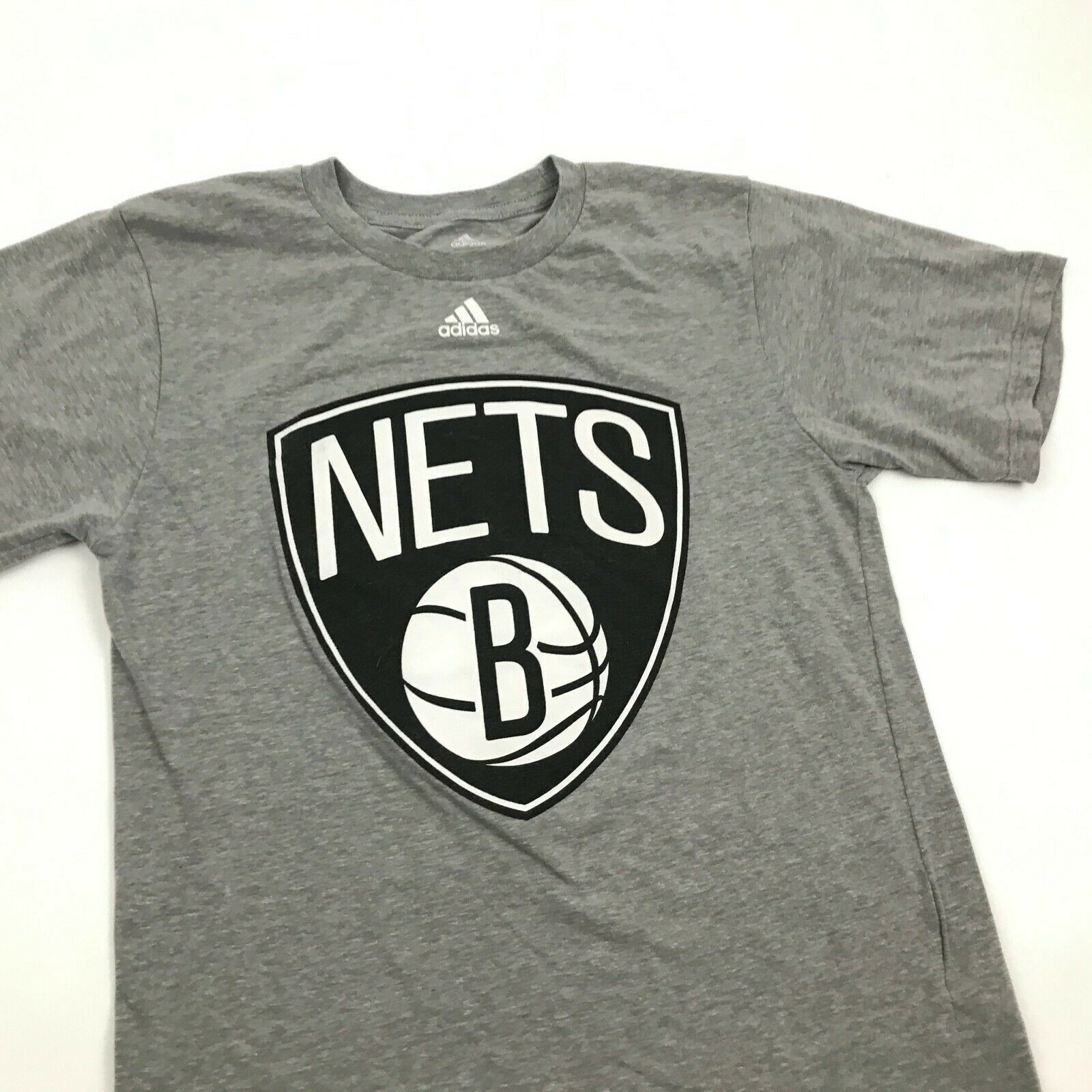 Adidas Brooklyn Nets Shirt Youth Size Large 14-16 Gray Heather Short ...