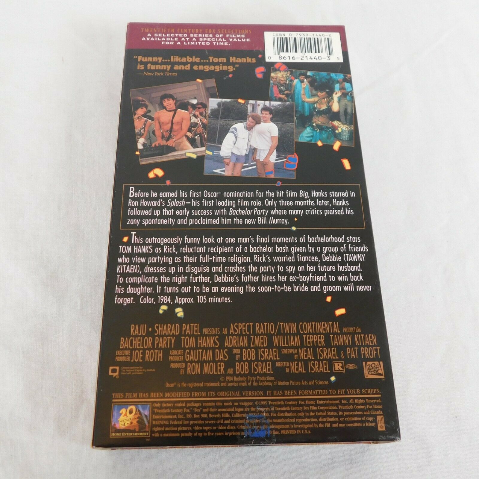 Bachelor Party 1984 20th Century Fox Selections VHS 1995 Tom Hanks ...