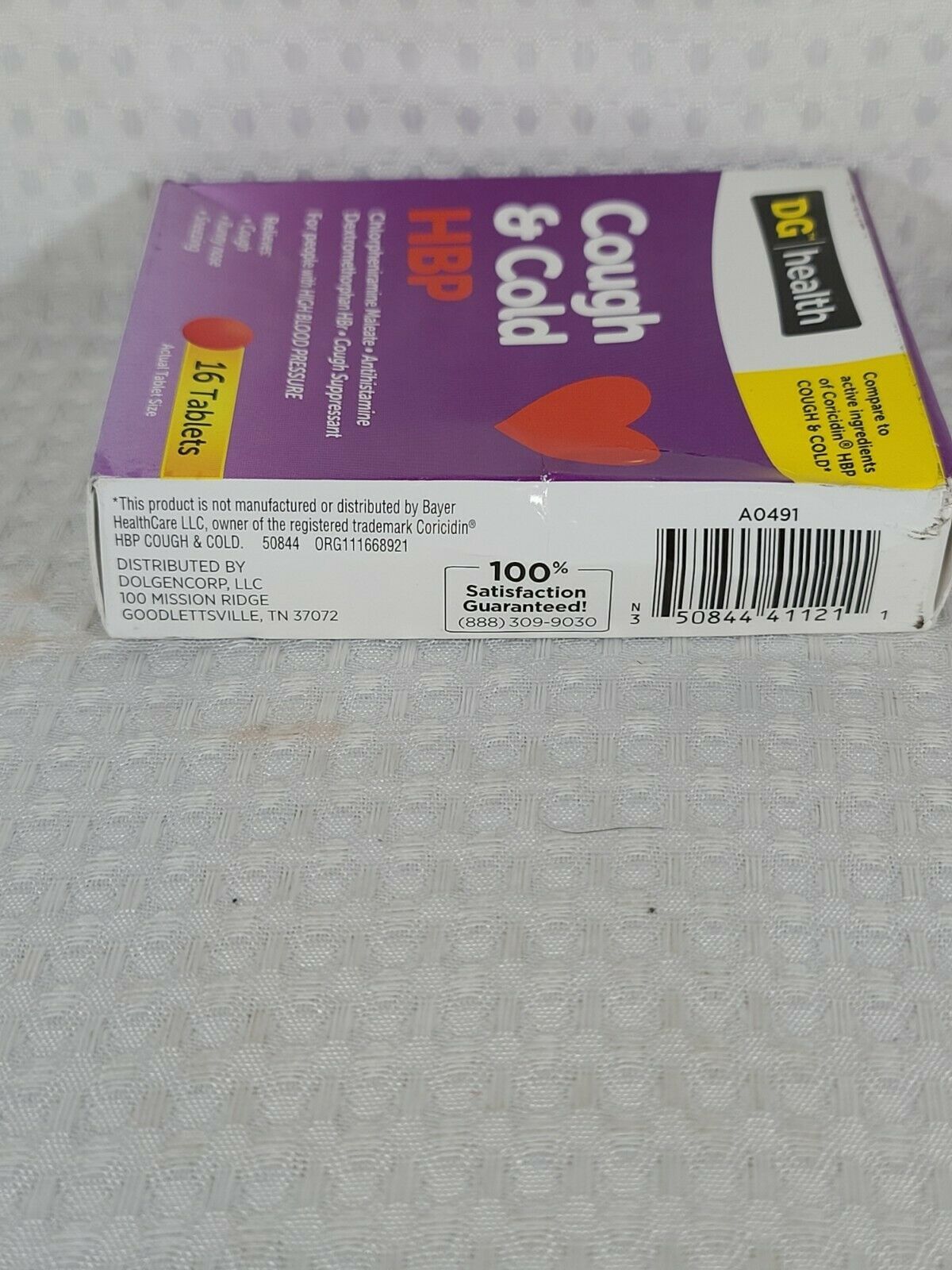 DG HBP Cough and Cold Antihistamine/Cough Suppressant 16 Tablets (3 packs, 48ct) Cough, Cold & Flu