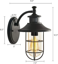 Classic Exterior Porch Light with Motion Sensor Wall Mount - Size: 12.5" x 9.5" image 8